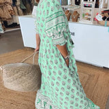Modena - Vestido casual estampado con escote en V y media manga para Mujer