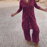 Amalia™ | Conjunto de botones de solapa de dos piezas con estampado vintage