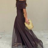Claudia™ | Vestido Largo off-Shoulder para bodas y ocasiones especiales