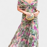 Magda™ | Vestido largo de flores con escote en V