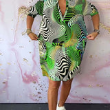 Ria™ | Vestido colorido con cuello en V
