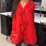 Ksenia – Blusa Elegante para Dama con Detalle de Volantes