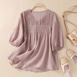 Laurienne™ | Blusa plisada con cuello en V