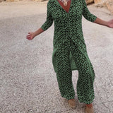 Amalia™ | Conjunto de botones de solapa de dos piezas con estampado vintage
