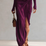 Rosalia™ - Elegante vestido maxi morado de un solo hombro