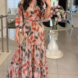CLAUDIA | Vestido largo floral de corte cómodo para días elegantes