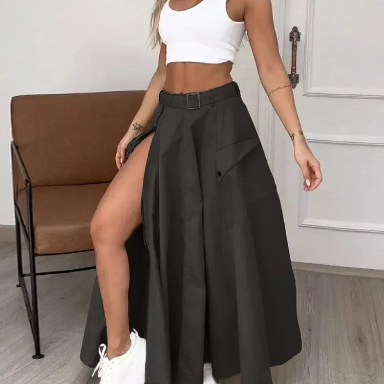 Conjunto de dos piezas sin mangas con abertura lisa