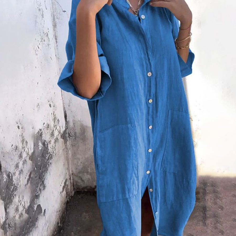 Melanie™ |  Vestido camisero informal hasta los tobillos