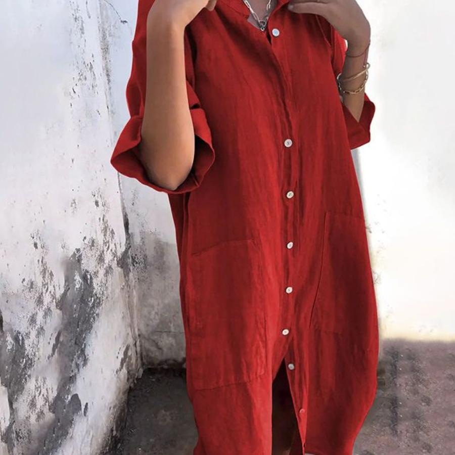 Melanie™ |  Vestido camisero informal hasta los tobillos