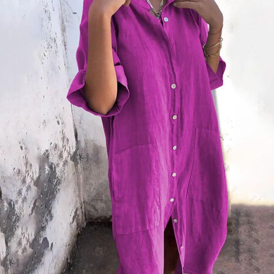 Melanie™ |  Vestido camisero informal hasta los tobillos