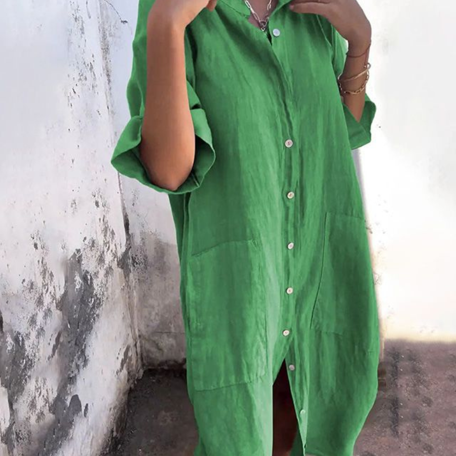 Melanie™ |  Vestido camisero informal hasta los tobillos