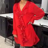Ksenia – Blusa Elegante para Dama con Detalle de Volantes