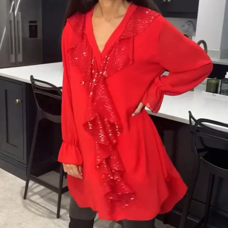 Ksenia – Blusa Elegante para Dama con Detalle de Volantes
