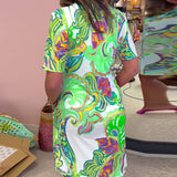 Nadia - Vestido midi estampado