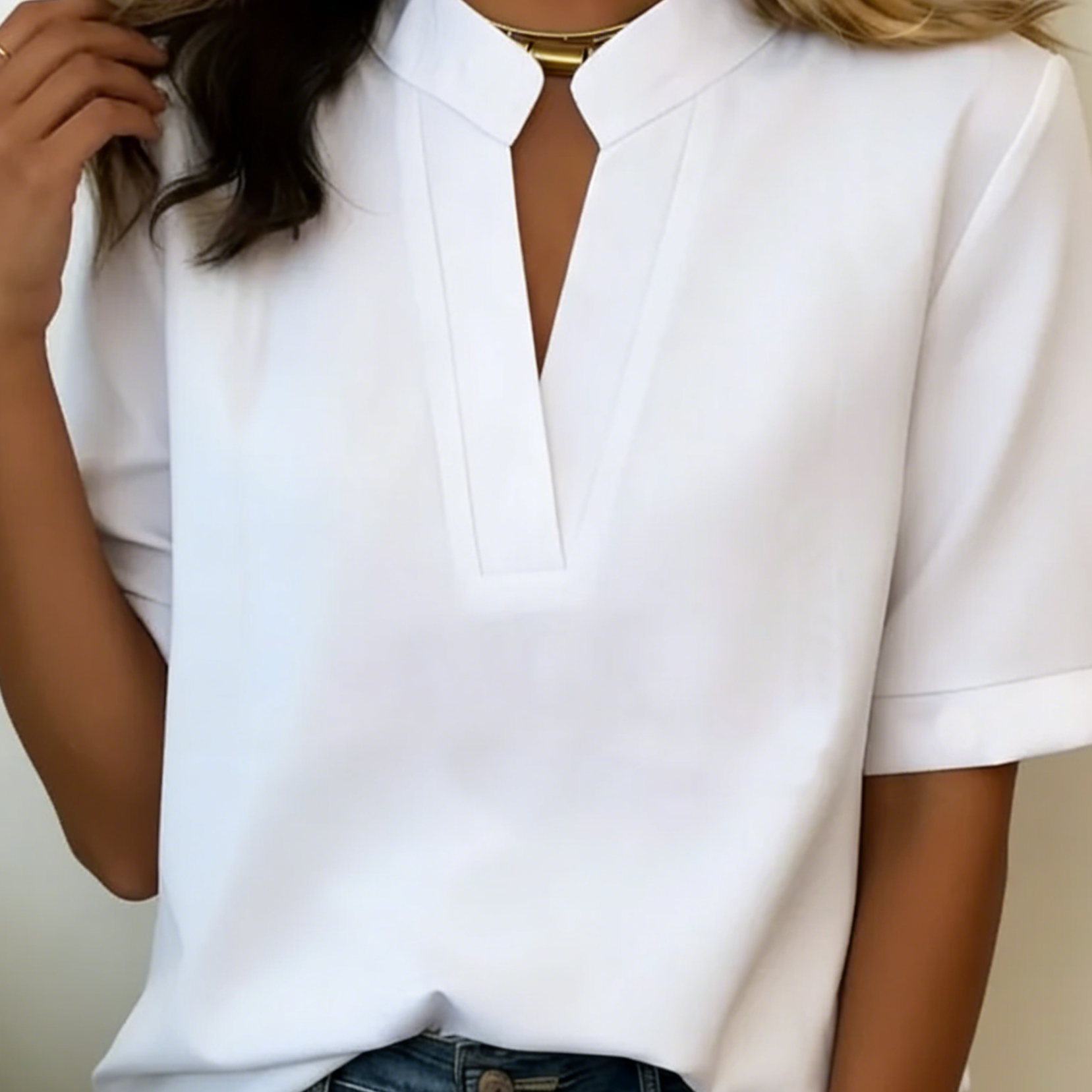 Lunvessa | Camisa de Manga Corta Relaxed para Mujer