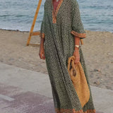 Luna · Vestido maxi de Mujer con estampado con escote en V