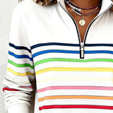 Viena – Sudadera con cremallera de rayas de colores