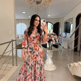 CLAUDIA | Vestido largo floral de corte cómodo para días elegantes