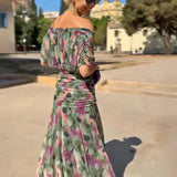 Alondra - Vestido Largo con Estampado Floral Fantasía y Escote en V para Mujer
