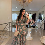 CLAUDIA | Vestido largo floral de corte cómodo para días elegantes