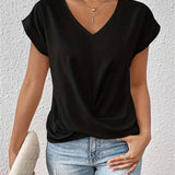 Cleo - Camiseta informal cuello V corazón
