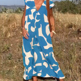 Stéphanie™ | Vestido estampado elegante y fluido con cuello en V