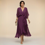 Monica - Vestido ligero estilo gasa con escote en V para Mujer