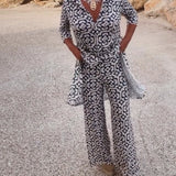 Amalia™ | Conjunto de botones de solapa de dos piezas con estampado vintage