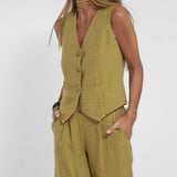 Ella | Conjunto de chaleco y pantalón ancho (Casi agotado)