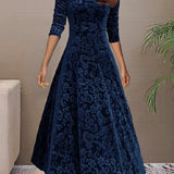 Denise | Elegante vestido de fiesta de terciopelo con escote en V