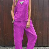 Mayte™ Conjunto casual elegante de dos piezas con chaleco y pantalones sin mangas