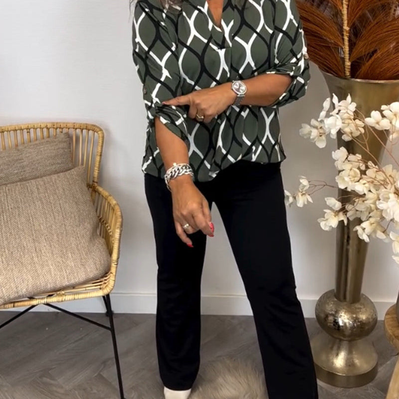 Janny™ | Blusa informal de manga larga con estampado elegante