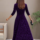 Denise | Elegante vestido de fiesta de terciopelo con escote en V