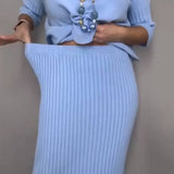 Debora | Conjunto de Punto con Falda de Canalé