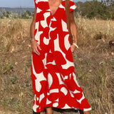 Ellen | Vestido estampado con escote en pico