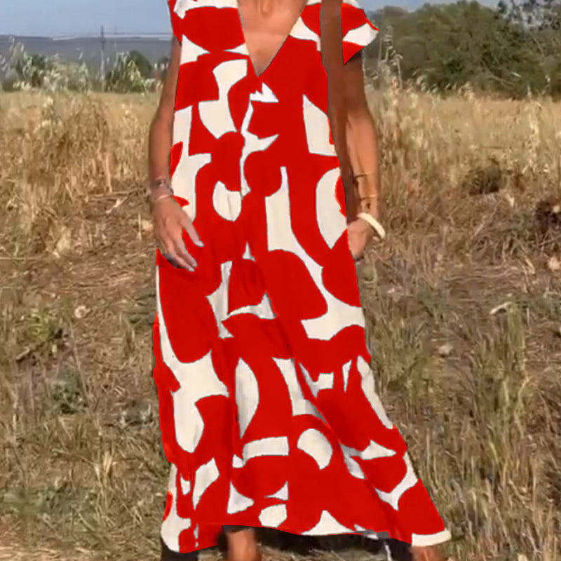 Stéphanie™ | Vestido estampado elegante y fluido con cuello en V