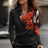 Joyce | Elegante blusa de satén con escote en V para Mujer