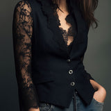 Claudia · Blazer de Mujer Negro con Encaje