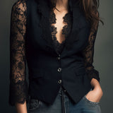 Claudia · Blazer de Mujer Negro con Encaje
