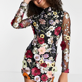 Carla™ Vestido con Adornos Florales