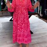 Inge™ | Vestido estampado con cuello en V