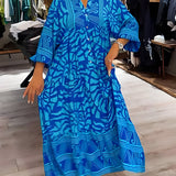 Inge™ | Vestido estampado con cuello en V