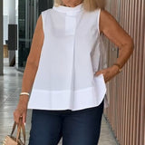 Sana – Blusa lisa sin mangas de estilo minimalista y chic