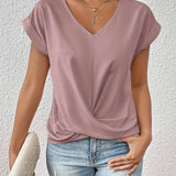 Cleo - Camiseta informal cuello V corazón