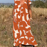 Stéphanie™ | Vestido estampado elegante y fluido con cuello en V