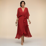 Monica - Vestido ligero estilo gasa con escote en V para Mujer