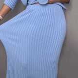 Debora | Conjunto de Punto con Falda de Canalé