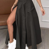 Conjunto de dos piezas sin mangas con abertura lisa