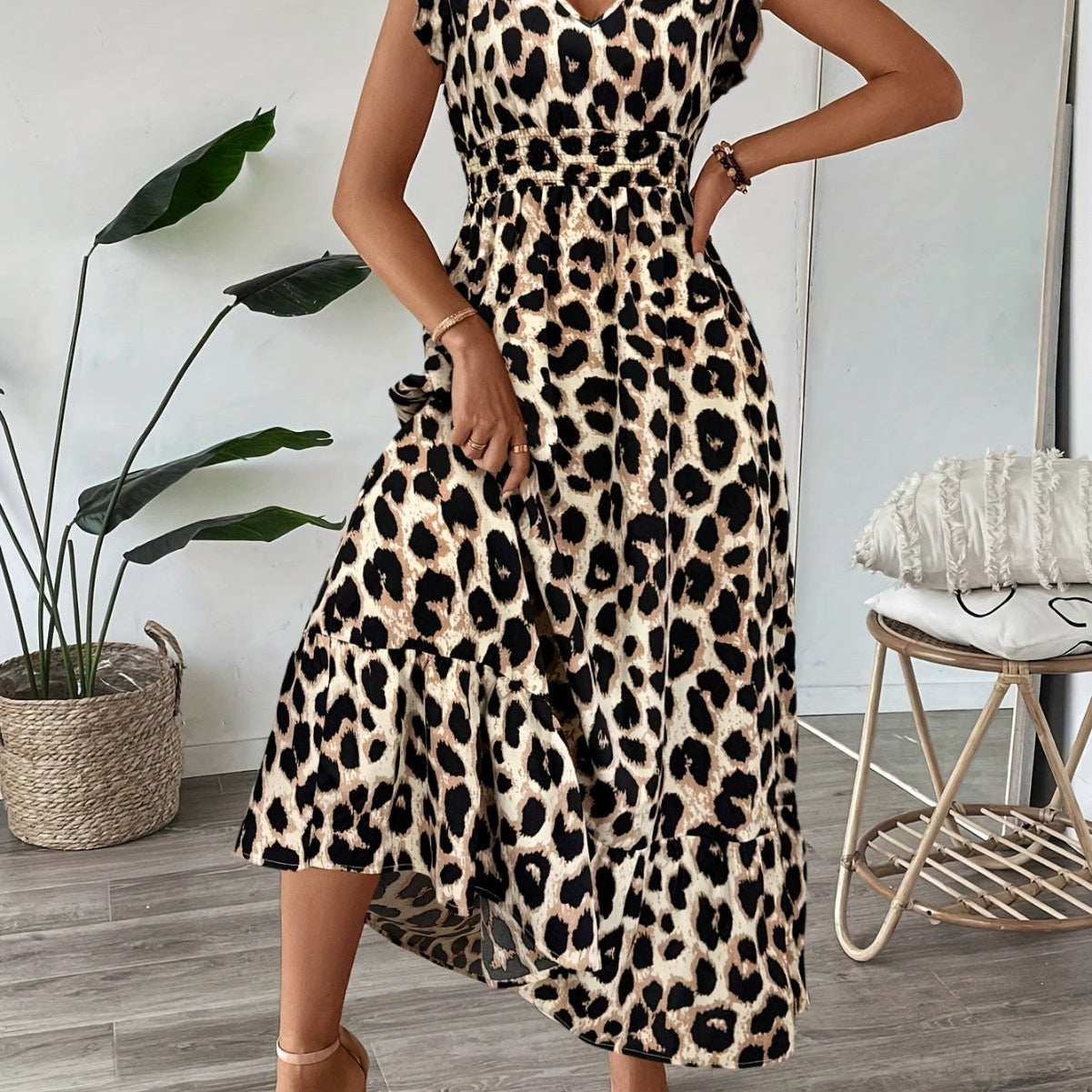 Candela - Vestido maxi barroco con escote en V para Mujer