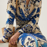 Conjunto Diana™ Elegante de Estampado Floral Azul
